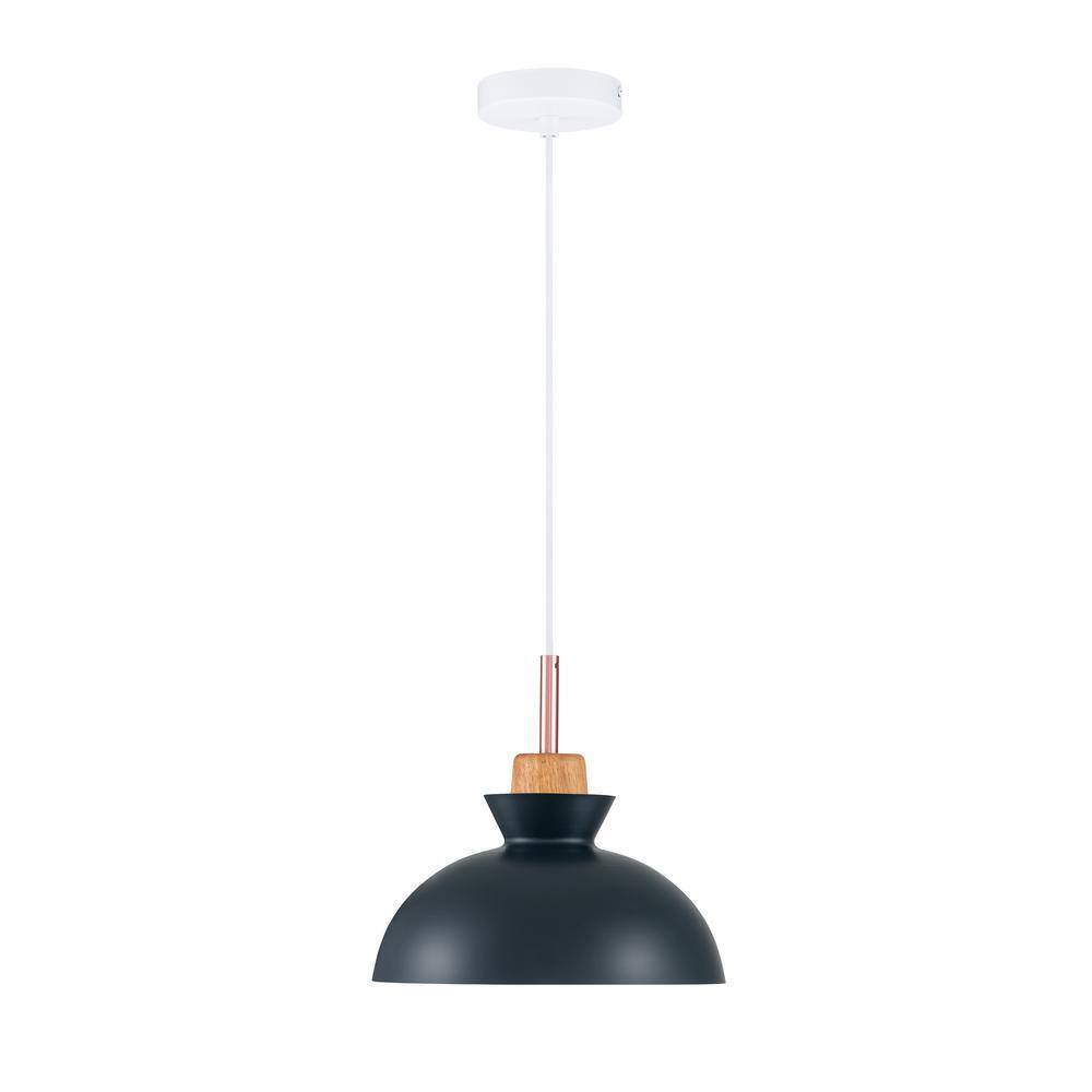 RRTYO Matisse 1-Light Blue Single Dome Pendant Light with Metal Shade