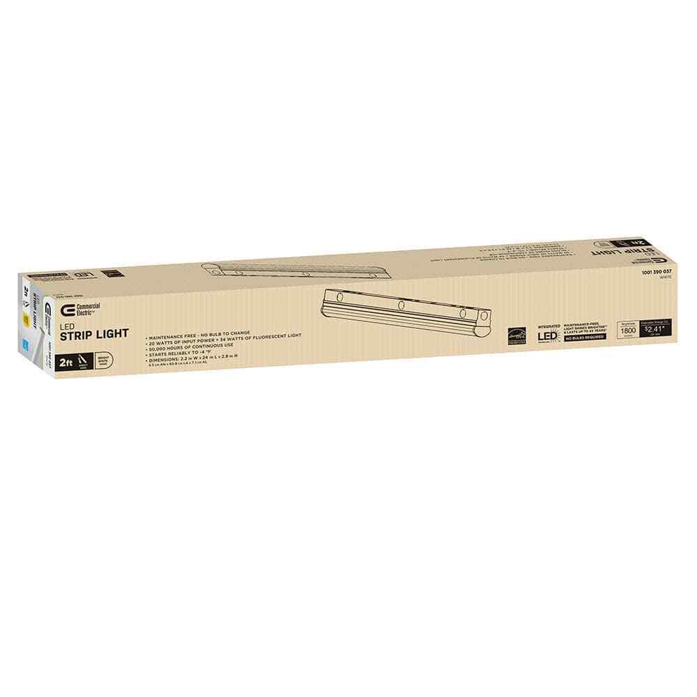 Commercial Electric 2 ft LED Garage Workshop Ceiling Strip Light Fixture