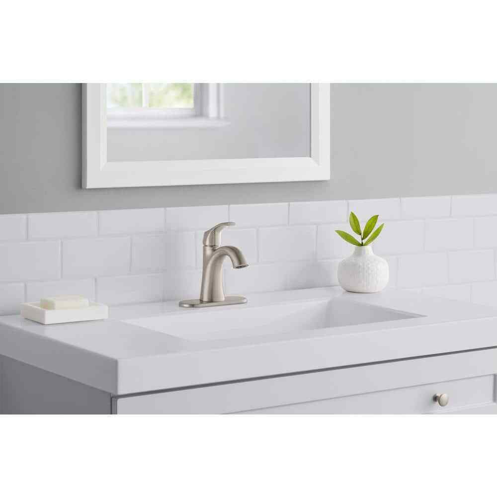 Glacier Bay Arnette Single Handle Single Hole Bathroom Faucet in Brushed Nickel