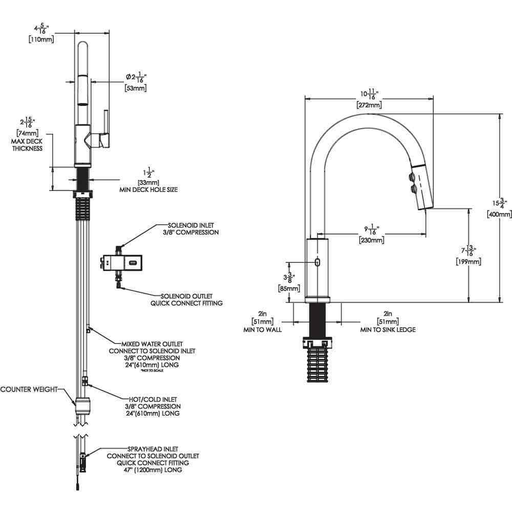 Speakman Neo Single Handle Touchless Pull Down Kitchen Faucet in Matte Black