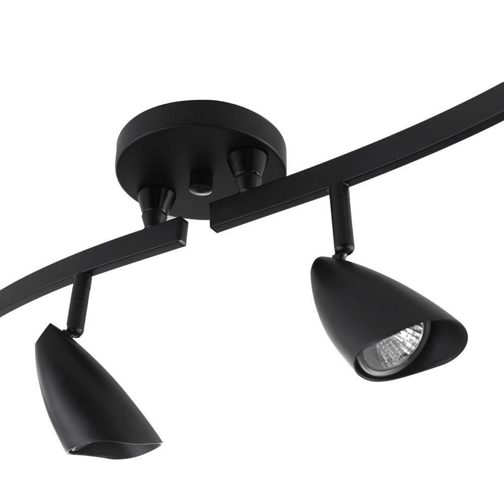 Globe Electric Grayson 4.4 ft. 6-Light Matte Black Halogen Track Lighting Kit