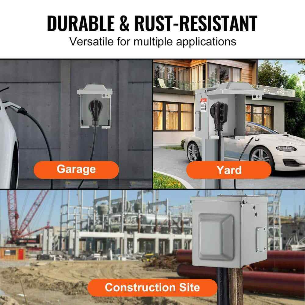 VEVOR RV Power Outlet Box 125-Volt/250-Volt Receptacle Panel for RV or Camper