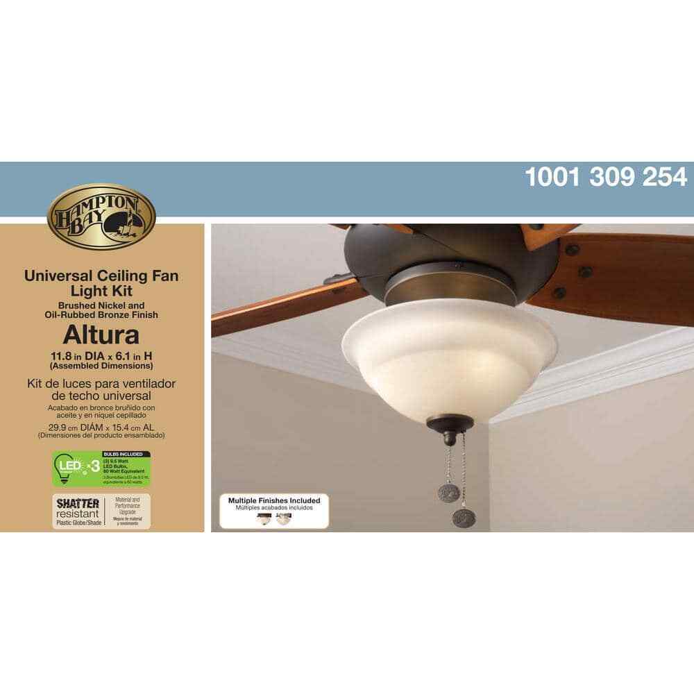 Hampton Bay Altura LED Universal Ceiling Fan Light Kit. ONLY for Altura fans