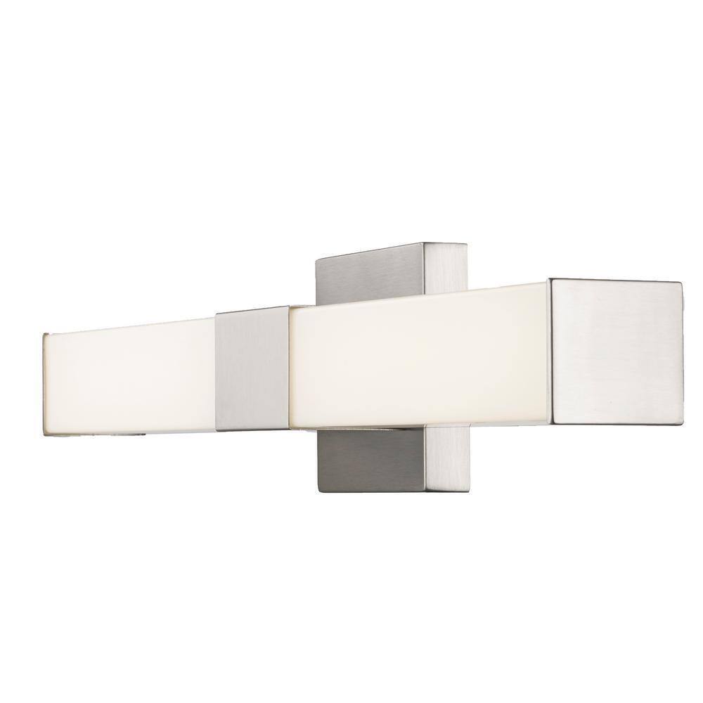 Bel Air Lighting Saavy 2-Light Brushed Nickel Integrated LED Vanity Light Bar