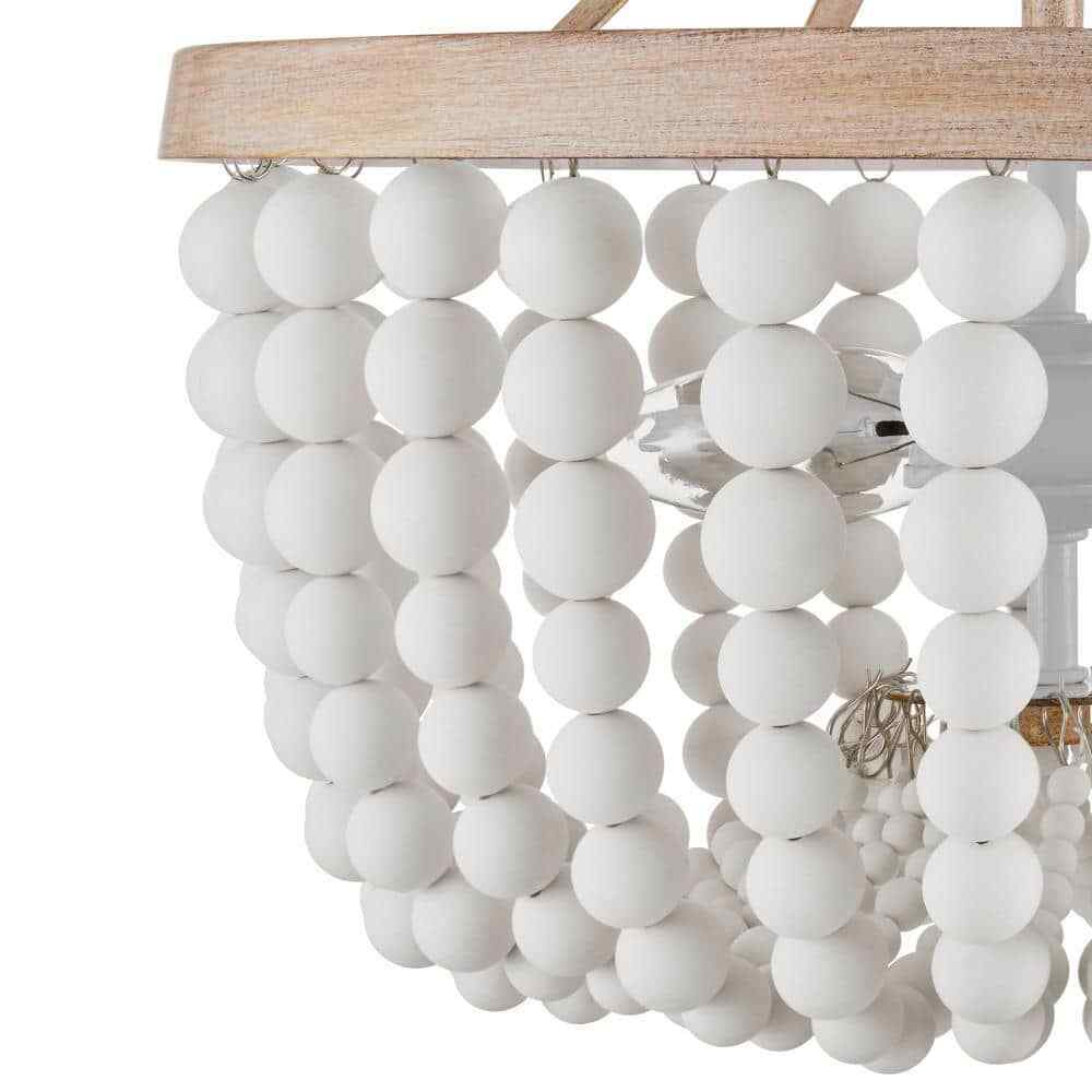 Hampton Bay Cayman 13 in. 2-Light Beaded Semi-Flush Mount Ceiling Light Fixture