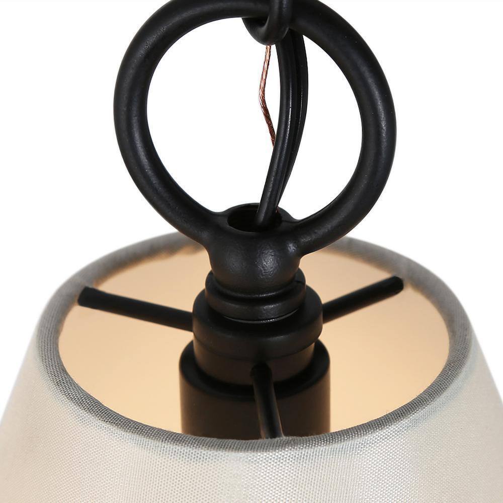 LNC Modern White Pendant Light with Fabric Shade 1-Light