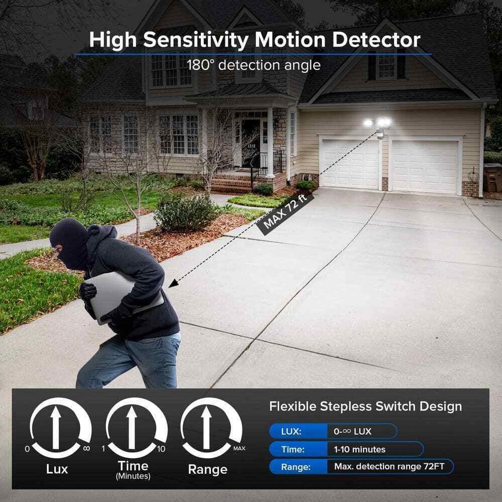 SANSI 1800 Lumens Black Motion Sensor Outdoor LED 5000K Dusk to Dawn Flood Light