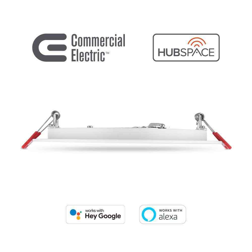 Commercial Electric 6 in. Smart Hubspace Ultra Slim RGB+W LED Recessed Kit