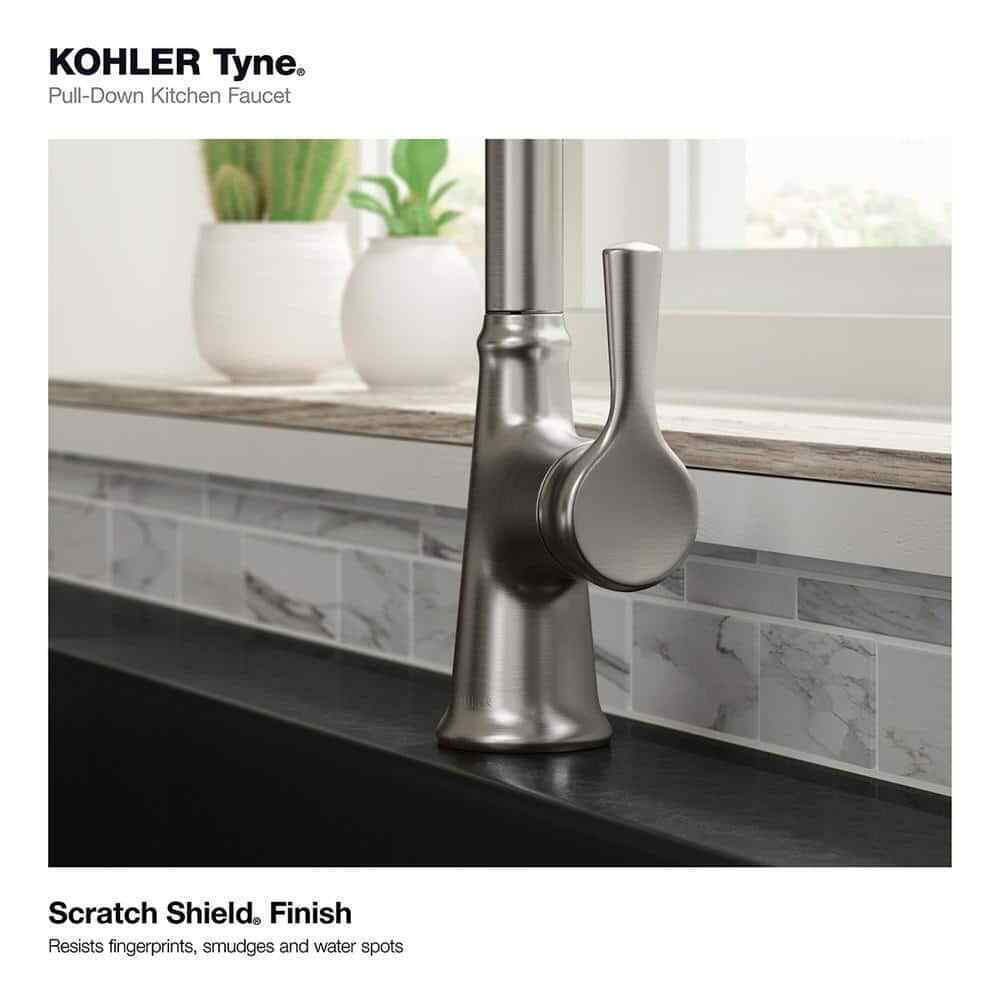 KOHLER Tyne Single-Handle Pull-Down Sprayer Kitchen Faucet in Vibrant Stainless