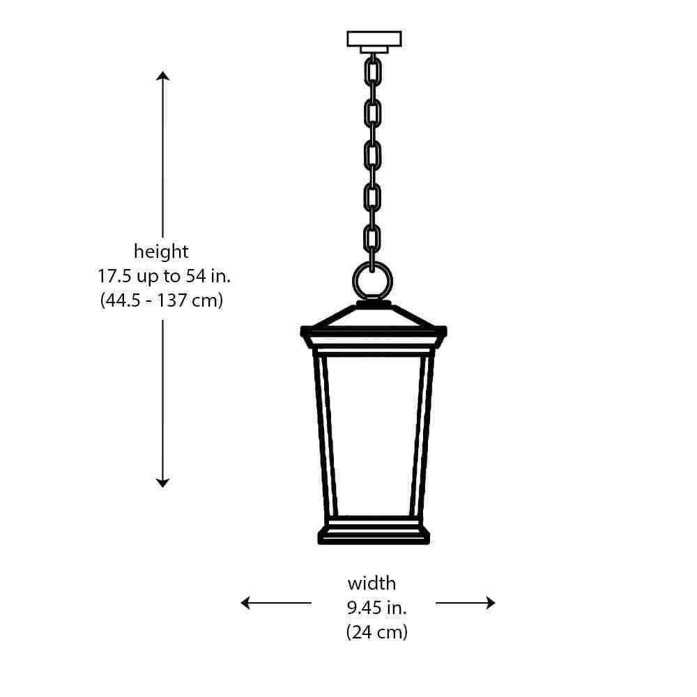 Bel Air Lighting Turlock 3-Light Black Hanging Outdoor Pendant Light Fixture