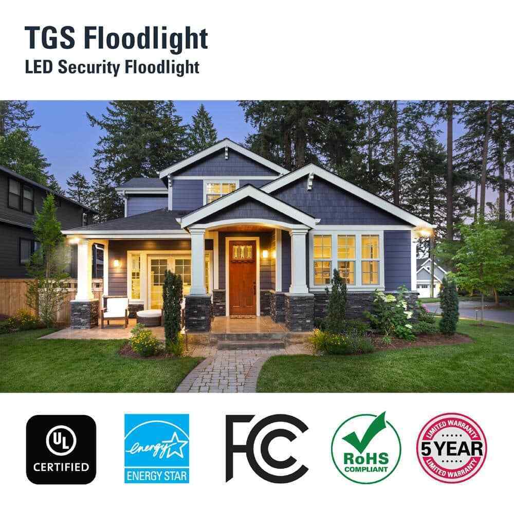 HALO TGS 120-Watt 90�� Bronze Outdoor Integrated LED Flood Light w/ Dusk to Dawn