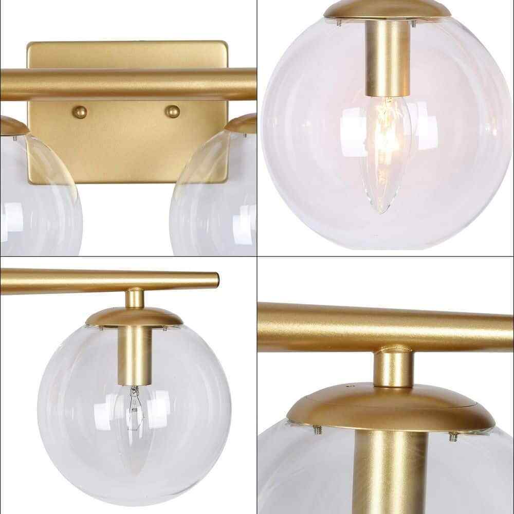 Uolfin Modern Gold Bathroom Vanity 30 in. 4-Light Farmhouse Linear Wall Sconce
