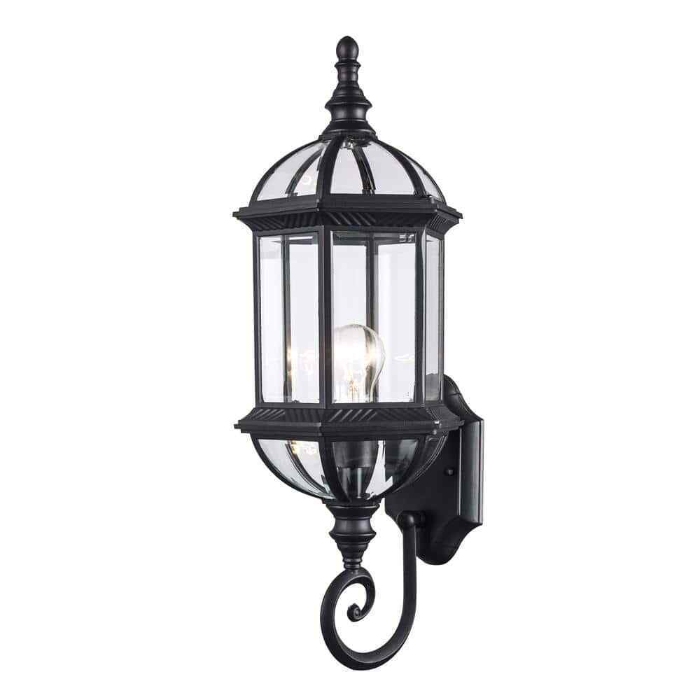 Bel Air Lighting Wentworth 1-Light Large Black Outdoor Wall Light Fixture