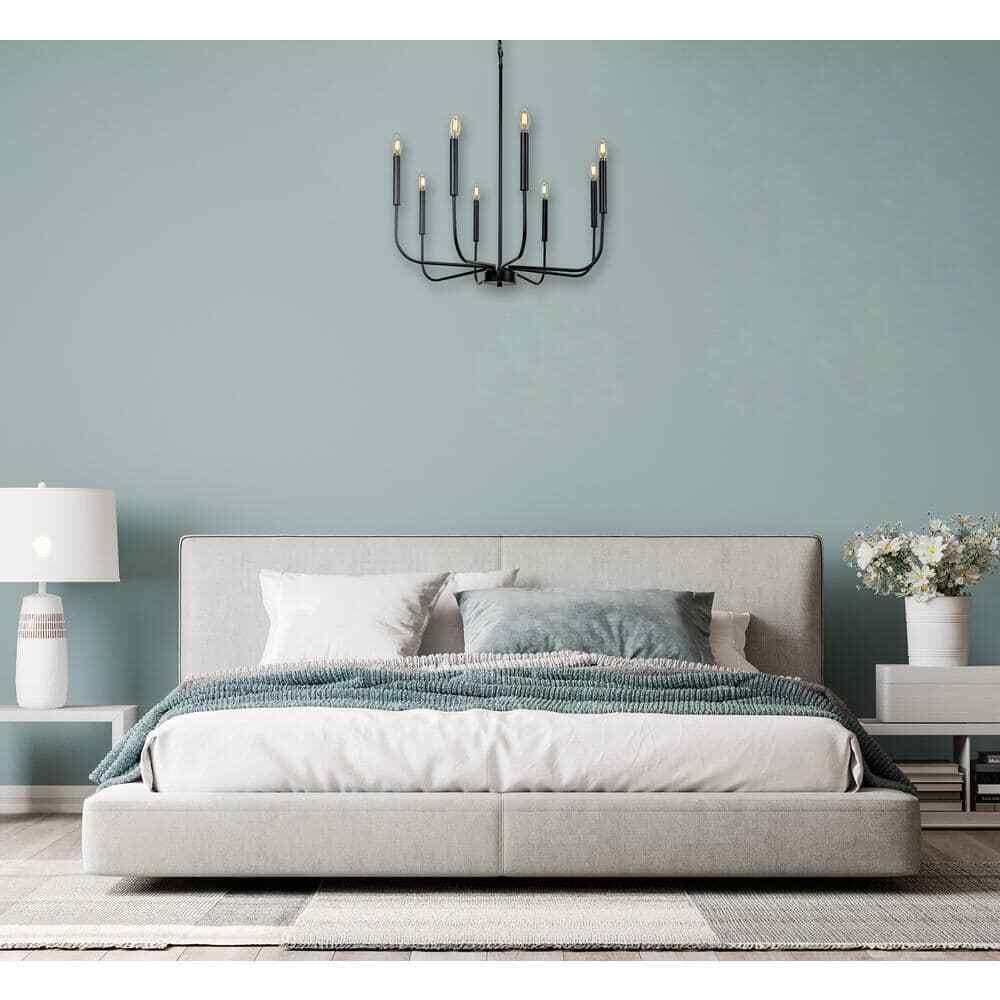 BELLADONNA Louis 8-Light Black Candlestick Chandelier