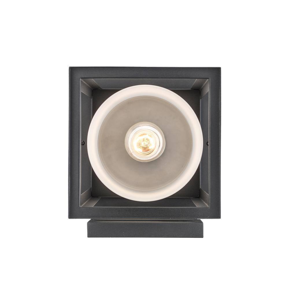 Bel Air Lighting Shaakar 1-Light Black Outdoor Wall Light Sconce Lantern