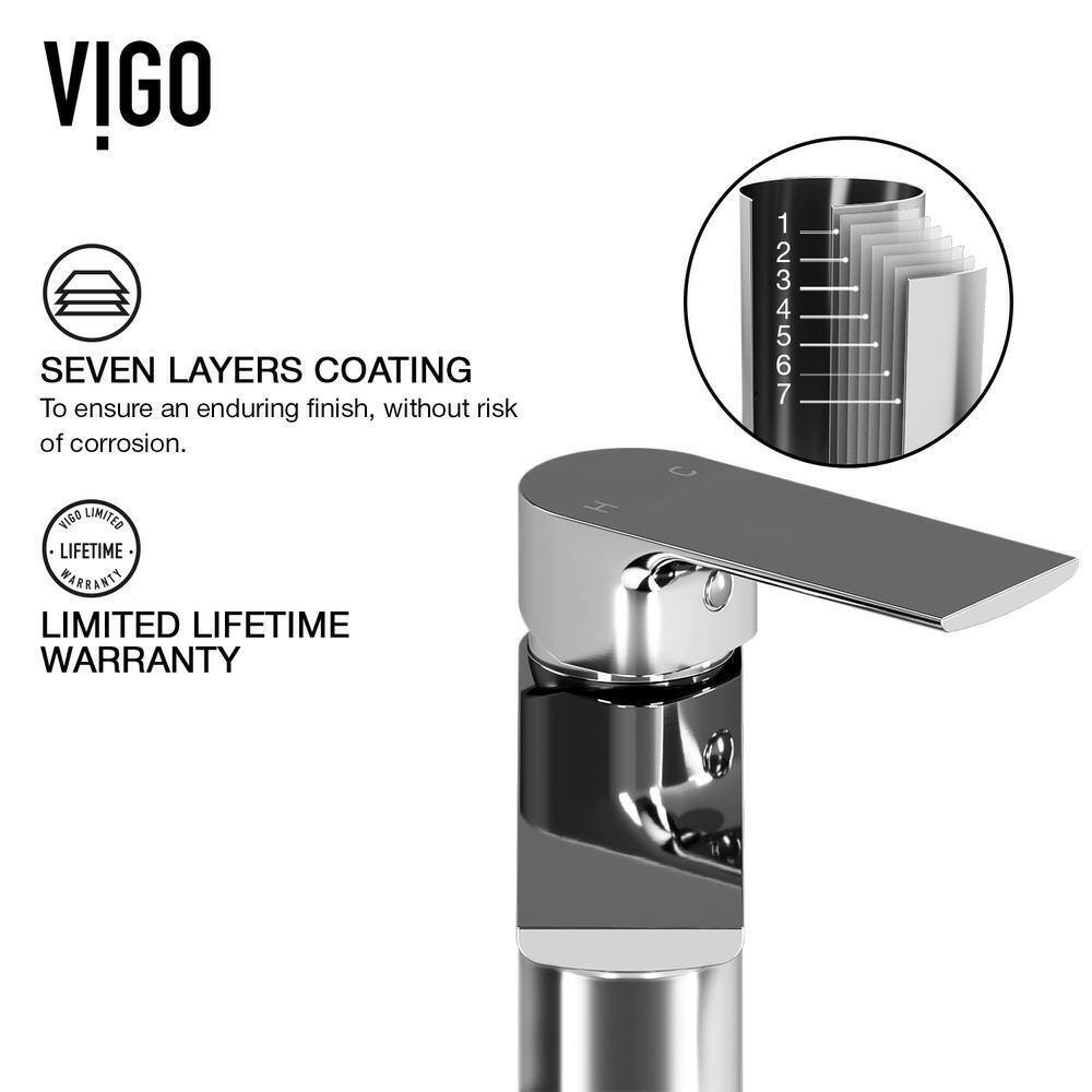 VIGO Norfolk Single Handle Single-Hole Bathroom Vessel Faucet in Chrome