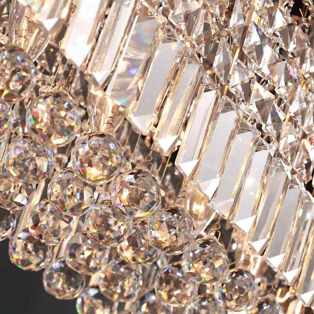 SILJOY 40 in. Modern 8-Light Rectangle Crystal Chandelier Ceiling Light Fixture