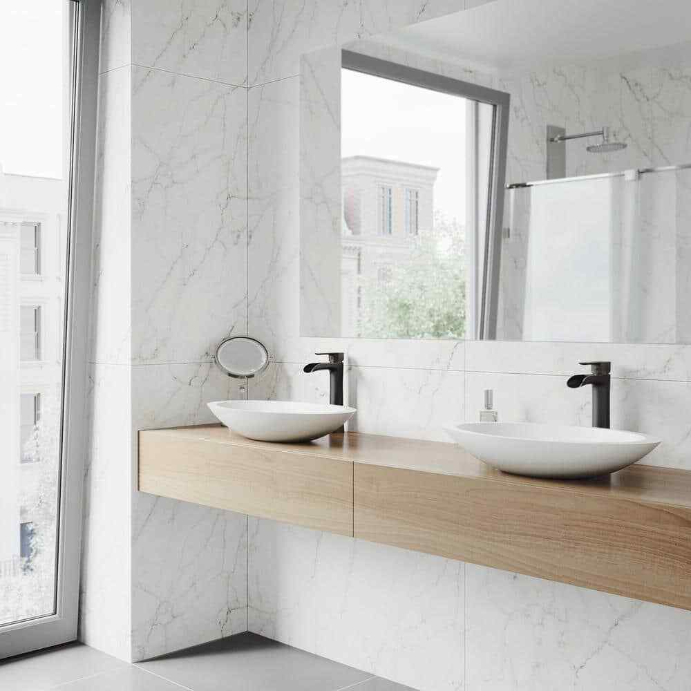 VIGO Niko Single Bathroom Vessel Faucet Set w/ Pop-Up Drain Set