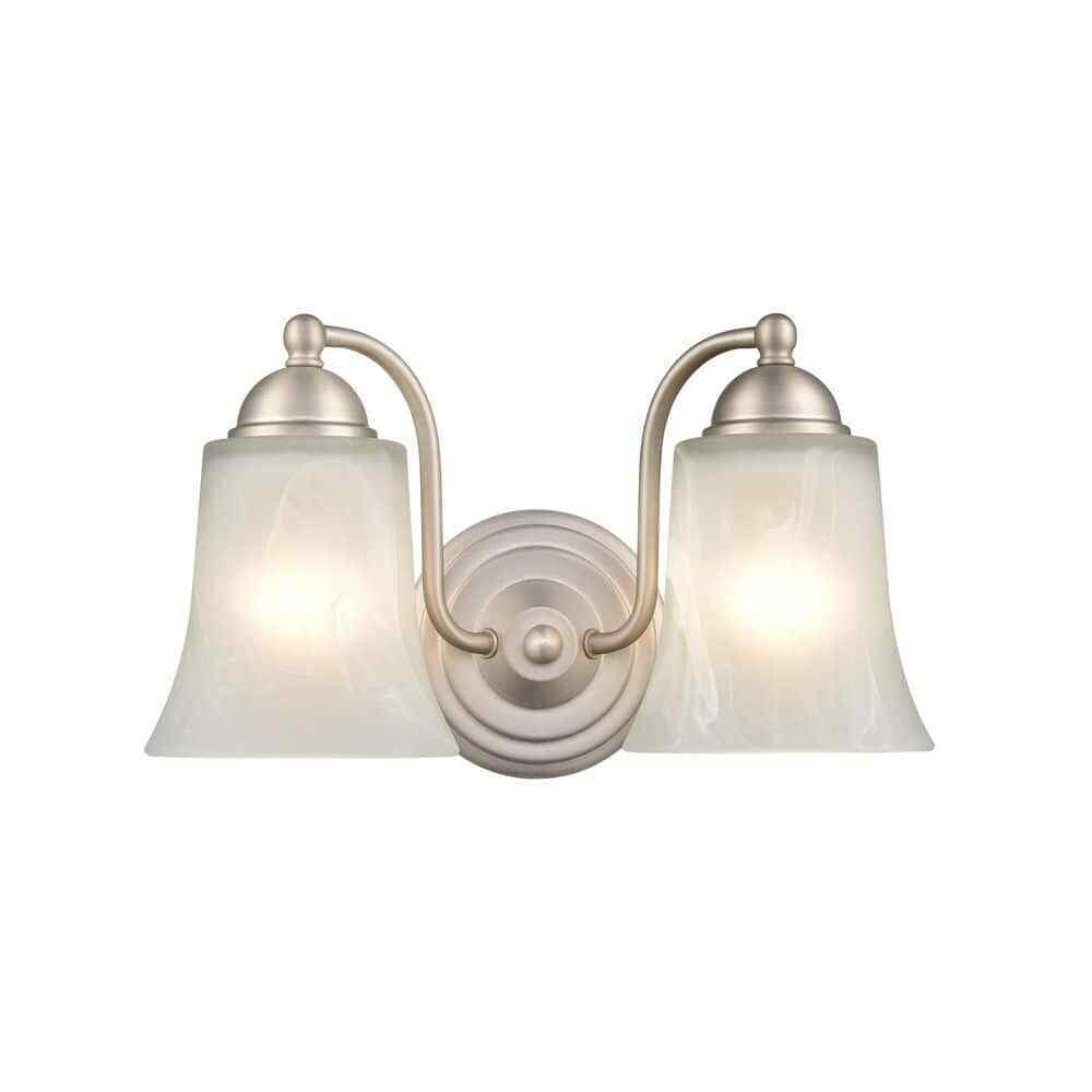 Millennium Lighting 2-Light Satin Nickel Vanity Light with Faux Alabaster Glass
