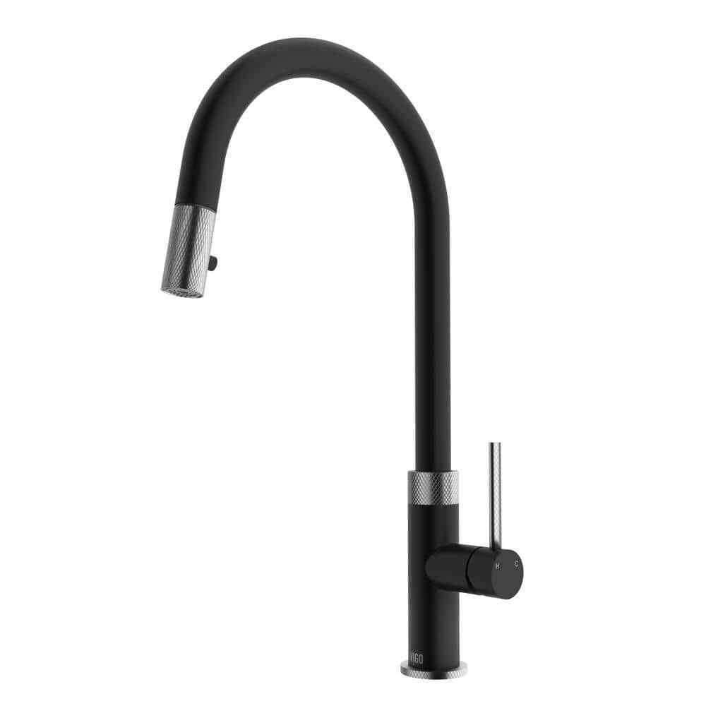 VIGO Bristol Pull-Down Sprayer Kitchen Faucet in Stainless and Black