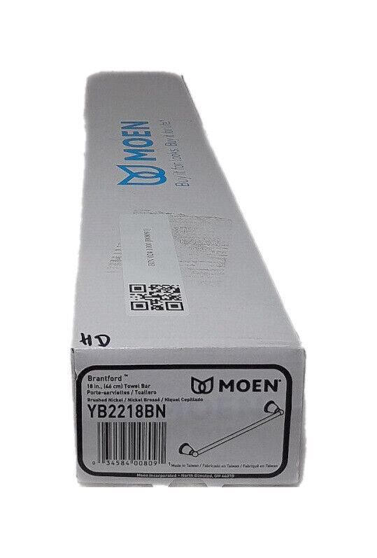 MOEN Brantford 18 in. Towel Bar in Brushed Nickel YB2218BN