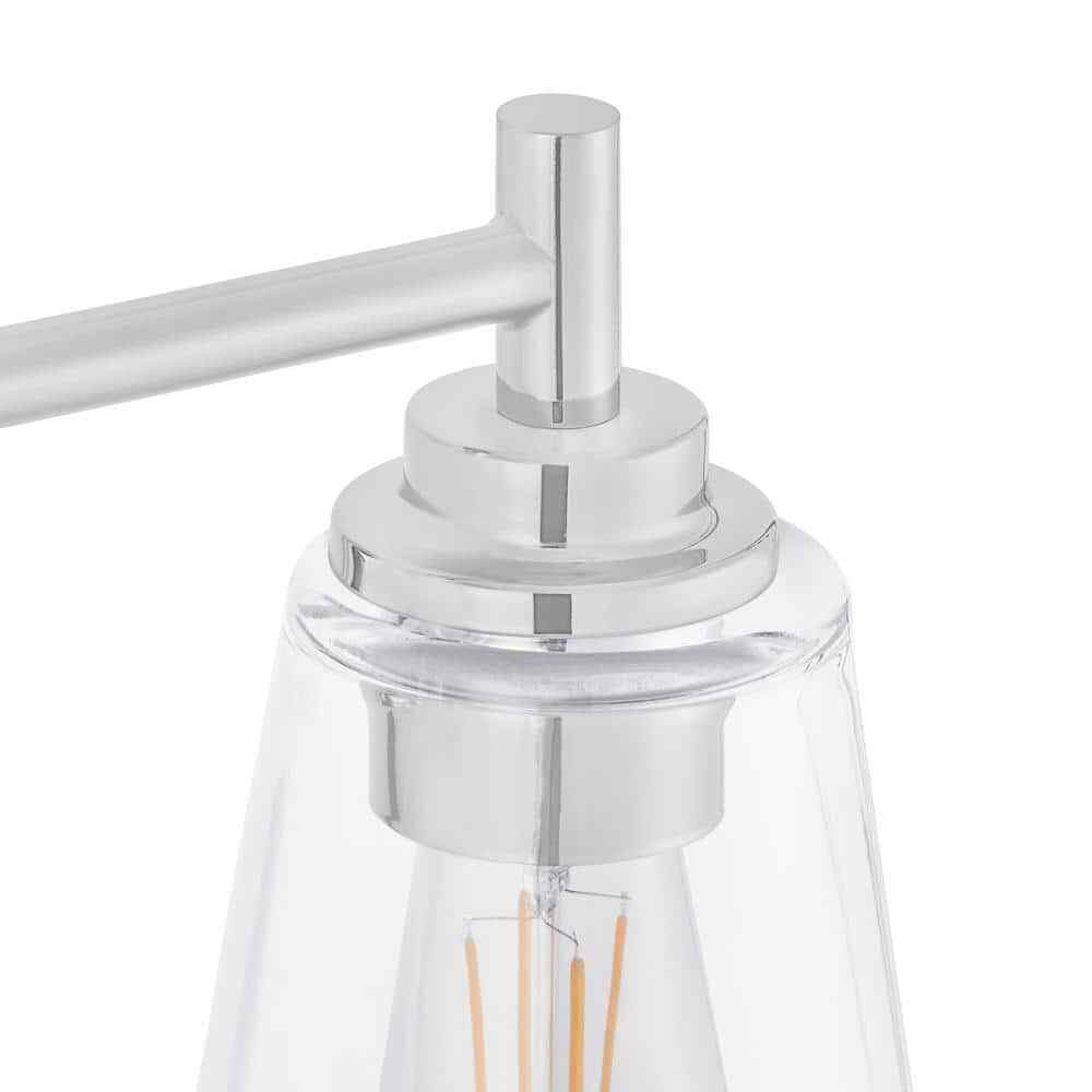 Hampton Bay Wakefield 15 in. 2-Light Chrome Modern Vanity Light