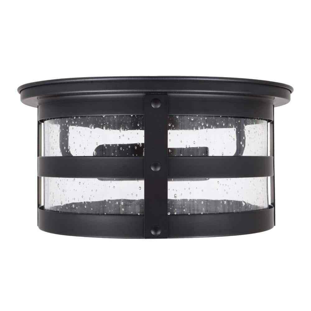 Sylvania Cambridge 2-Light Antique Black Ceiling Flushmount