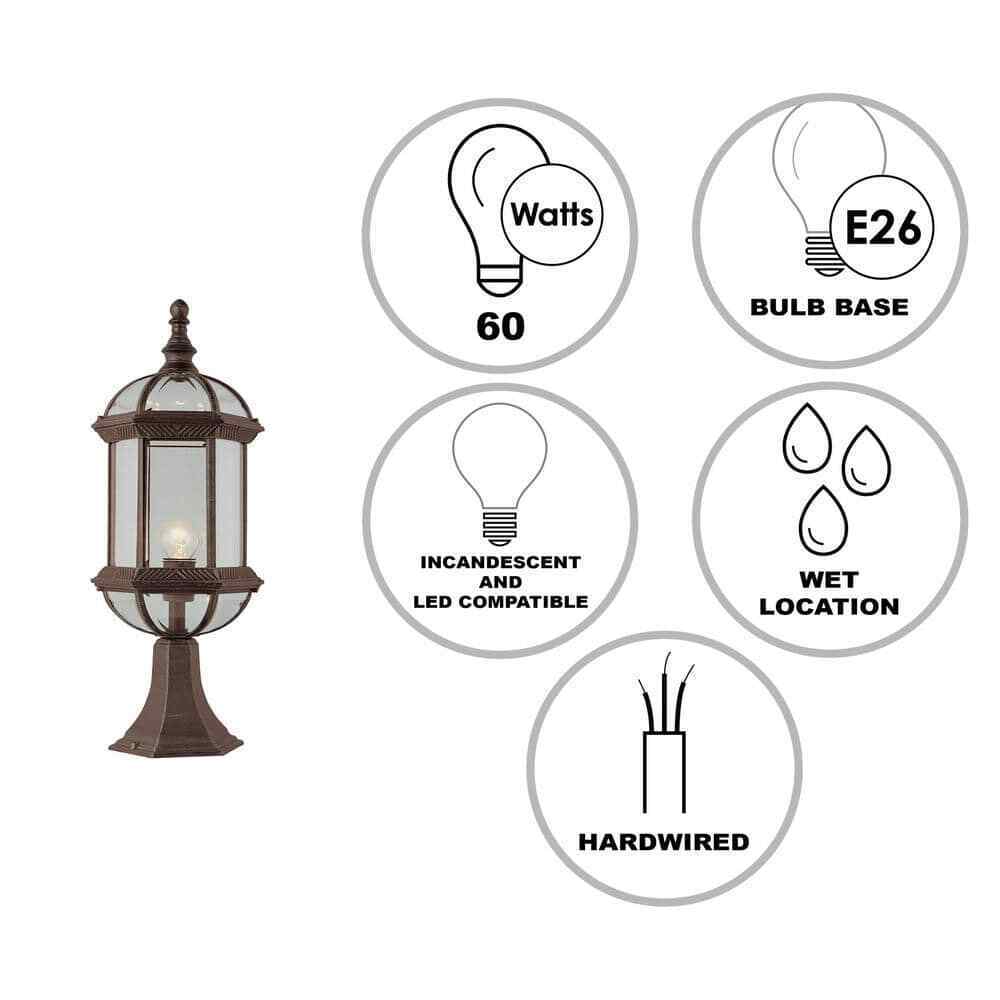 Bel Air Lighting Wentworth 20.75 in. 1-Light Outdoor Lamp Post Light Fixture