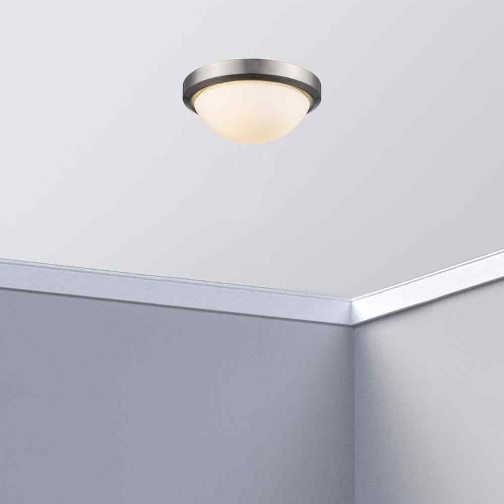 Bel Air Lighting Bliss 11 in. 1-Light Brushed Nickel Flush Mount Ceiling Light