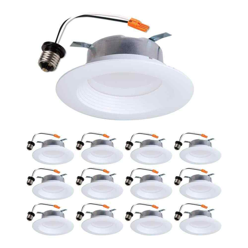HALO LTE 4 in. LED Recessed Trim 3000K Housing Required New Construction 12-Pack