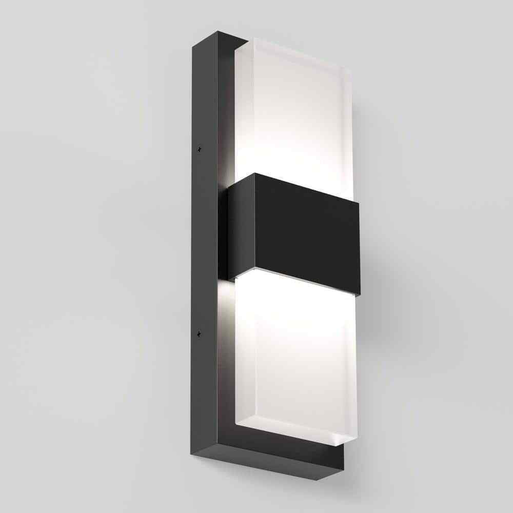 Artika Mazza Black Modern LED Outdoor Garage and Porch Light Lantern Sconce