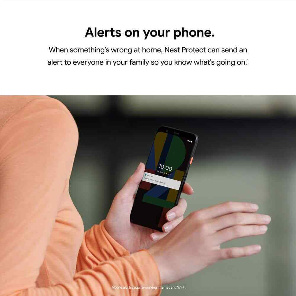 Google Nest Protect Smoke Alarm and Carbon Monoxide Detector - Battery Operated