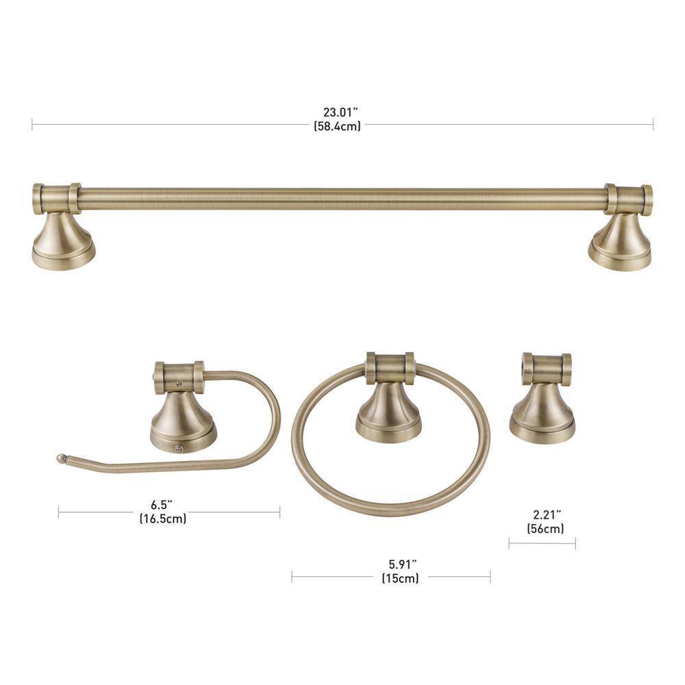 Globe Electric Parker 3-Light Brass 5-Piece All-In-One Bath Vanity Light Set