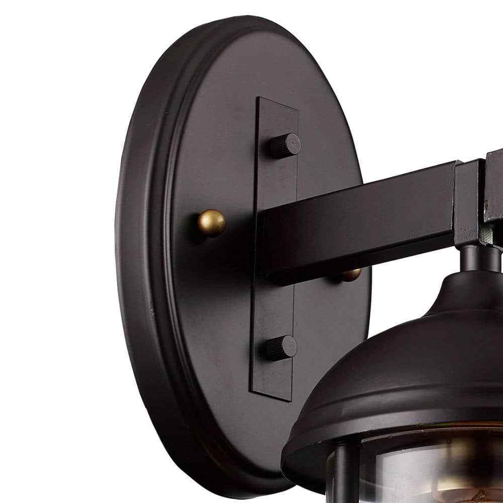 Bel Air Lighting Blues Rubbed Bronze and Antique Gold Outdoor Wall Light Fixture
