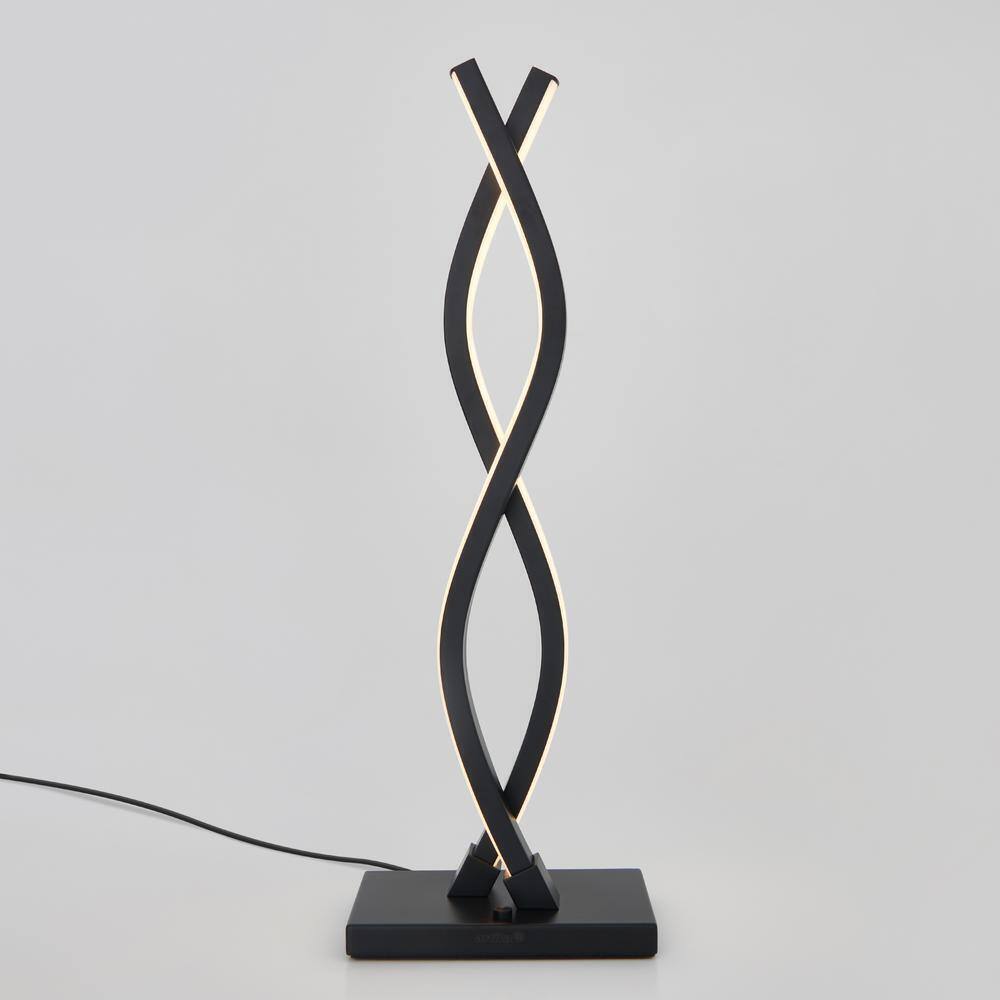 Artika Wave 18 in. Black Modern Dimmable Table Lamp for Living Room TL-WA-BL