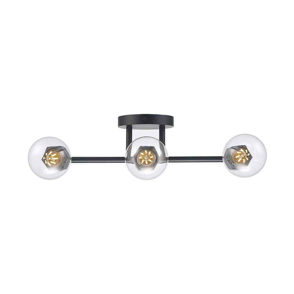 Bel Air Lighting Placerville 16 in. 3-Light Black Bathroom Vanity Light Fixture