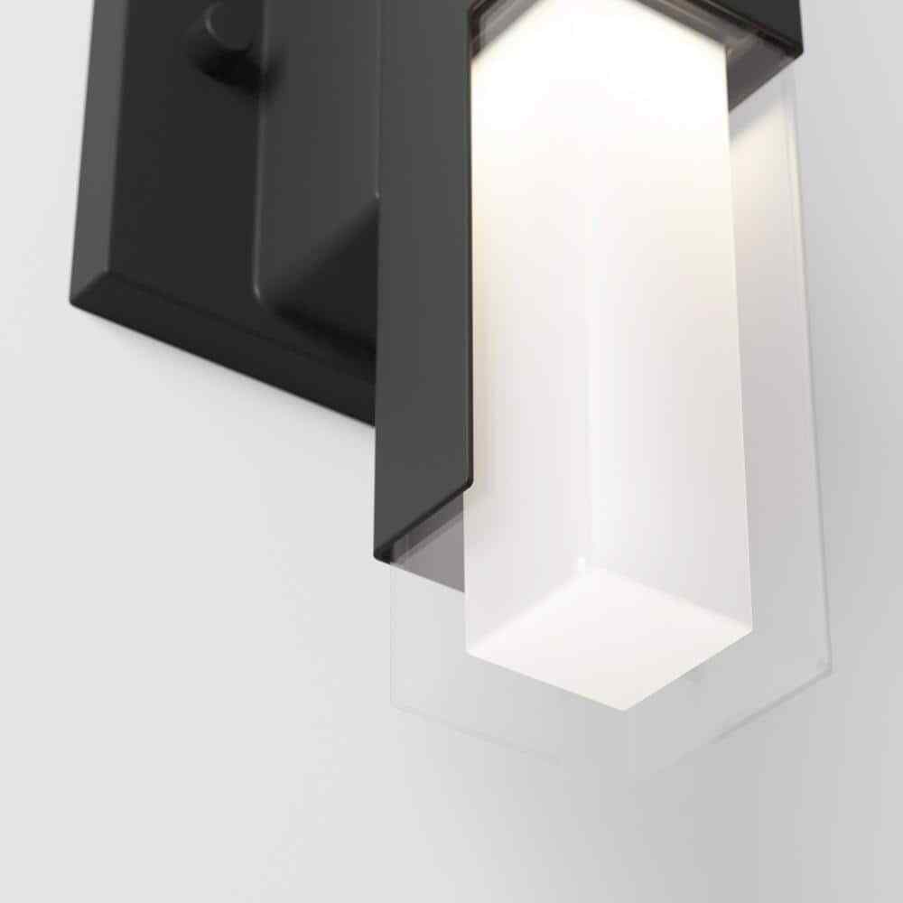 Artika Gemini Black Modern 3 CCT Integrated LED Hardwired Light Lantern Sconce