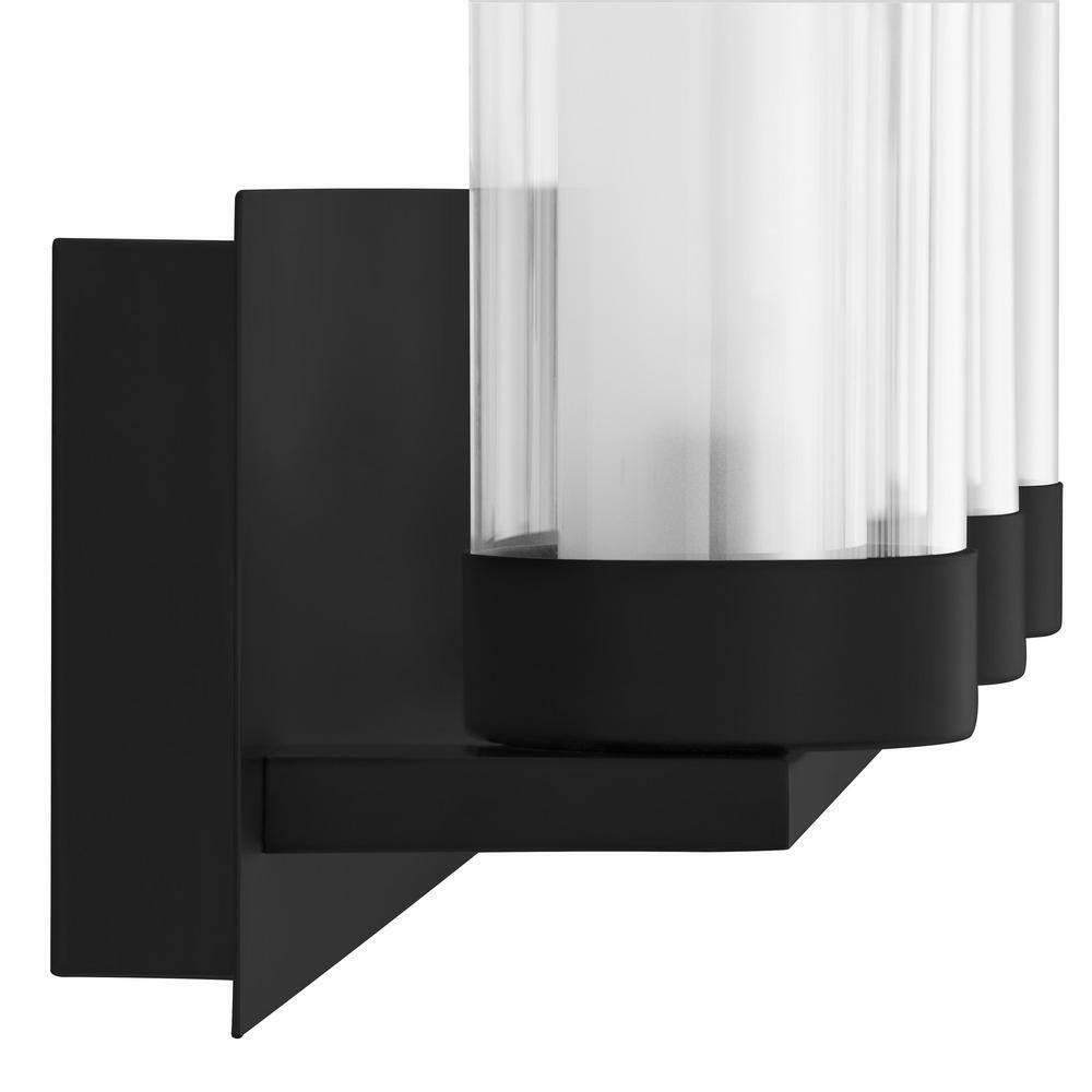 Home Decorators Samantha 3Light Matte Black LED Integrated Bathroom Vanity Light