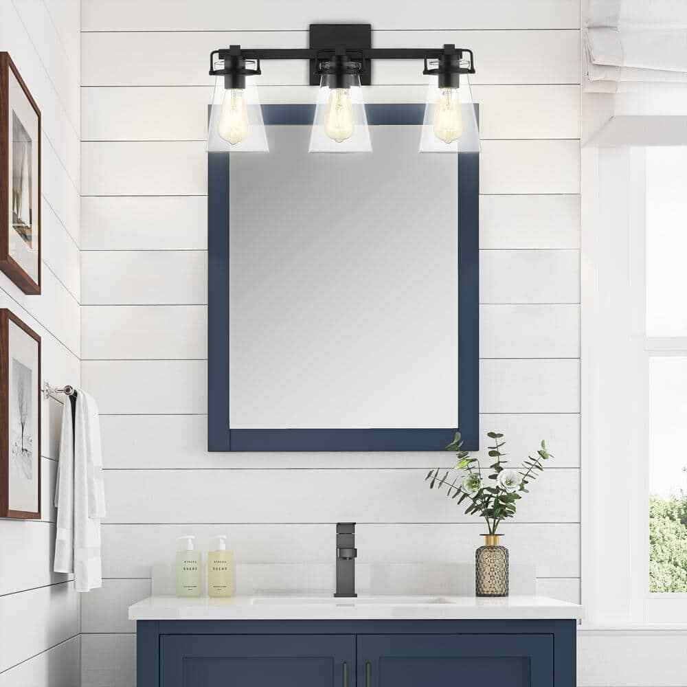 Home Decorators Collection Stonedale 20 in. 3-Light Black Vanity Light HDLI006