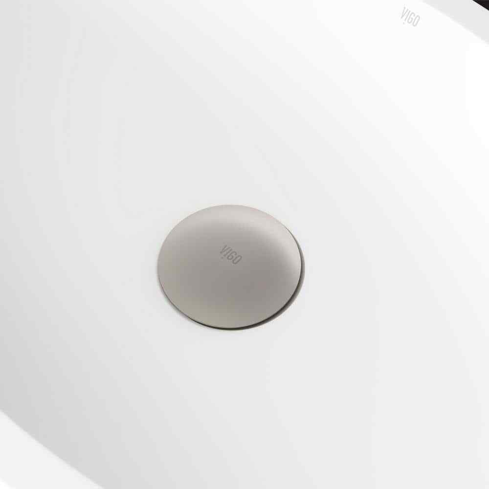 VIGO Vessel Bathroom Sink Pop-Up Drain and Mounting Ring in Brushed Nickel