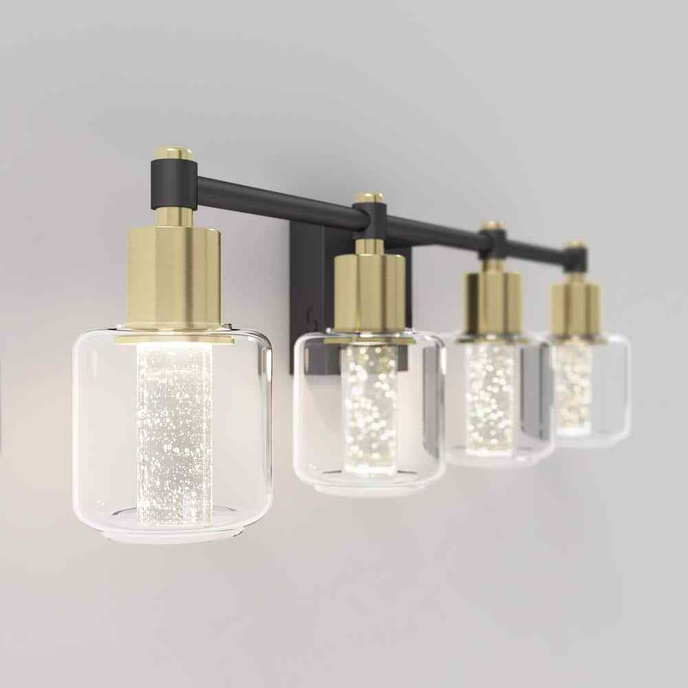Artika Champagne Globe 26 in. LED 5 Vanity Light Bar for Bathroom Bubble Glass