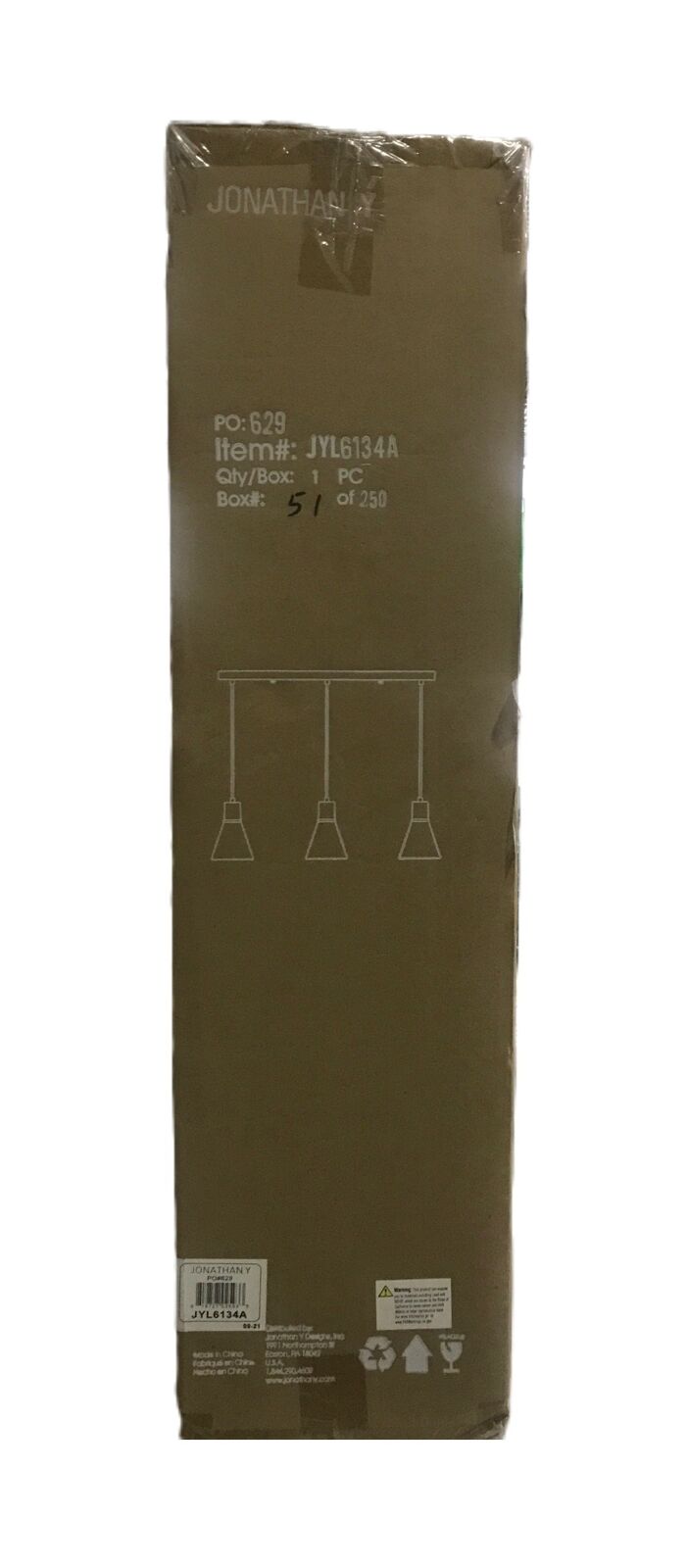 JONATHAN Y Apollo Adjustable Modern Metal Black/Brass Gold LED Pendant Light