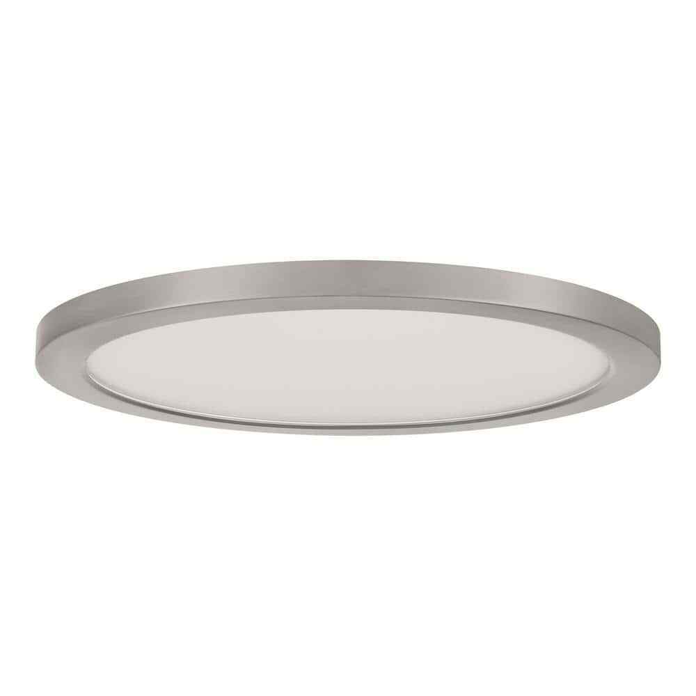 Commercial Electric 15 in. Brushed Nickel Low Profile LED Flush Mount 2-Pack