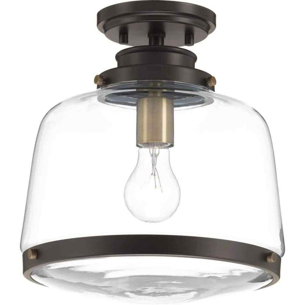 Progress Lighting Judson Collection 1-Light Antique Bronze Flush Mount