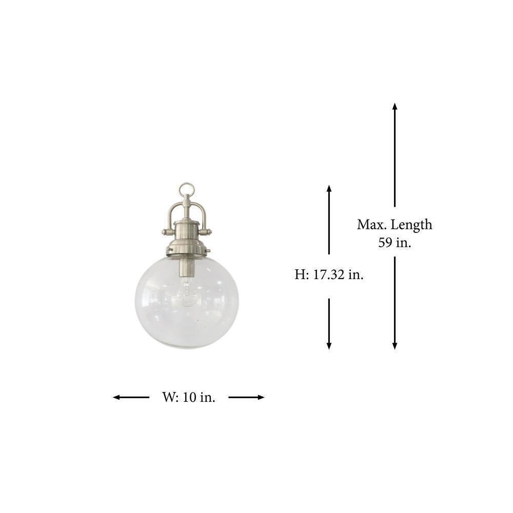 Essential Elements Bryson 10 in. 1-Light Brushed Nickel Pendant 11214