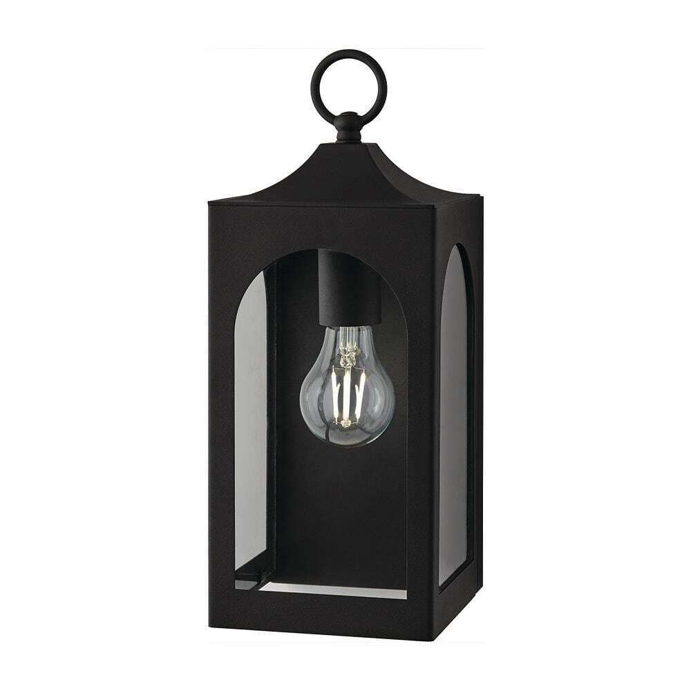 Hampton Bay Tremont 1-Light Black Outdoor Wall Light Fixture with Clear Glass