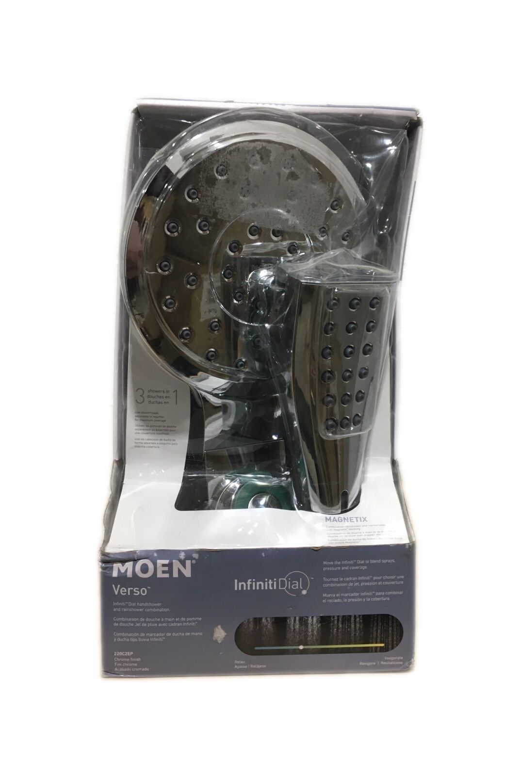 MOEN Verso w/ 1.75 GPM 7 in Wall Mount Dual Shower Heads w/ Infiniti Dial Chrome
