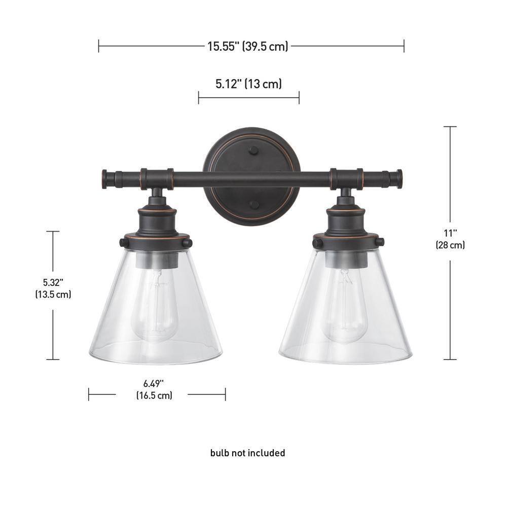 Globe Electric Parker 2-Light Oil Rubbed Bronze Vanity Light