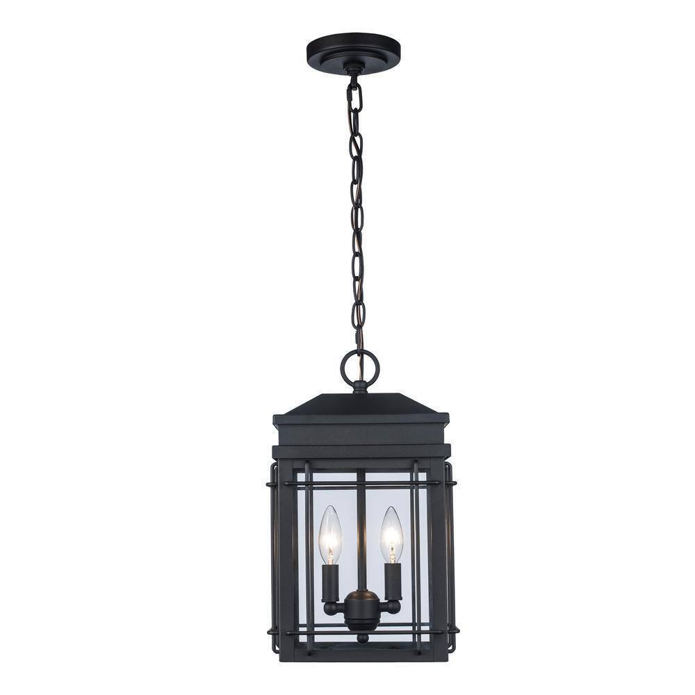 Monteaux Lighting Bel Air 2-Light Black Outdoor Hanging Pendant Light Fixture