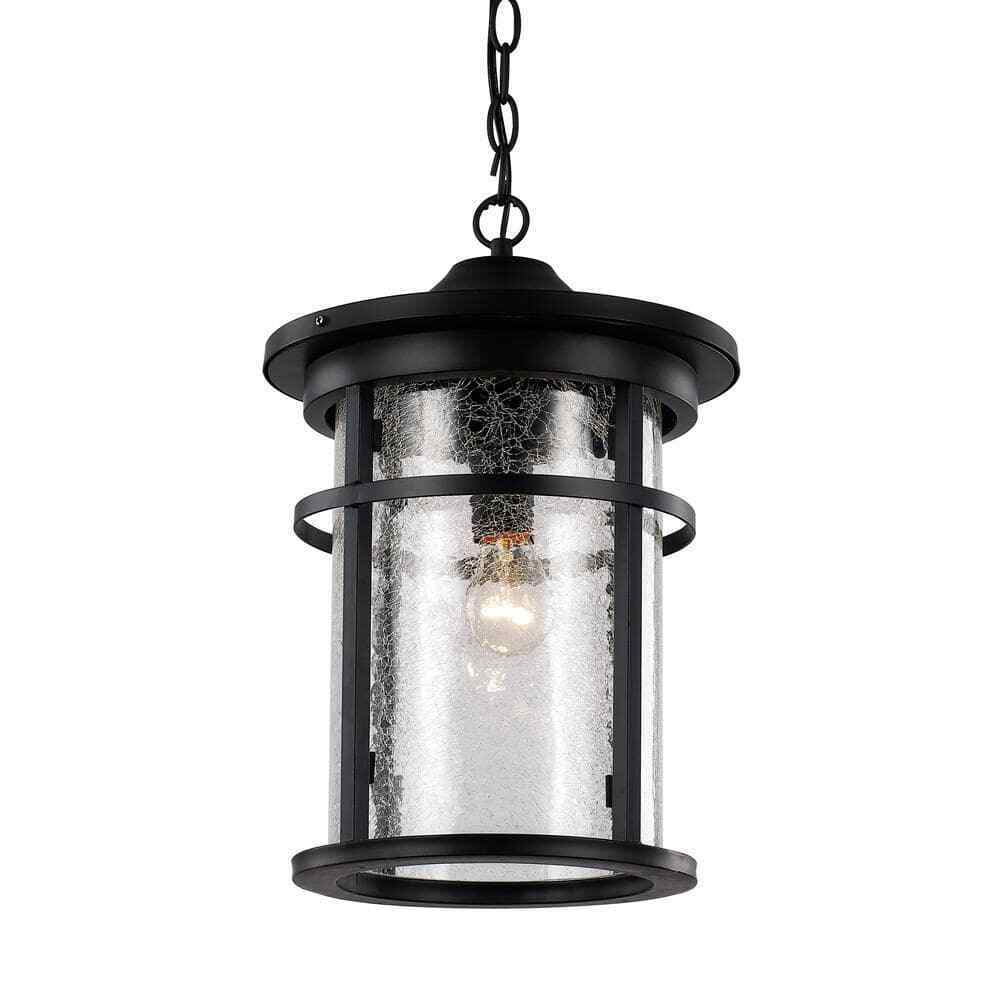 Bel Air Lighting Avalon 9 in.Black Hanging Outdoor Pendant Light Fixture
